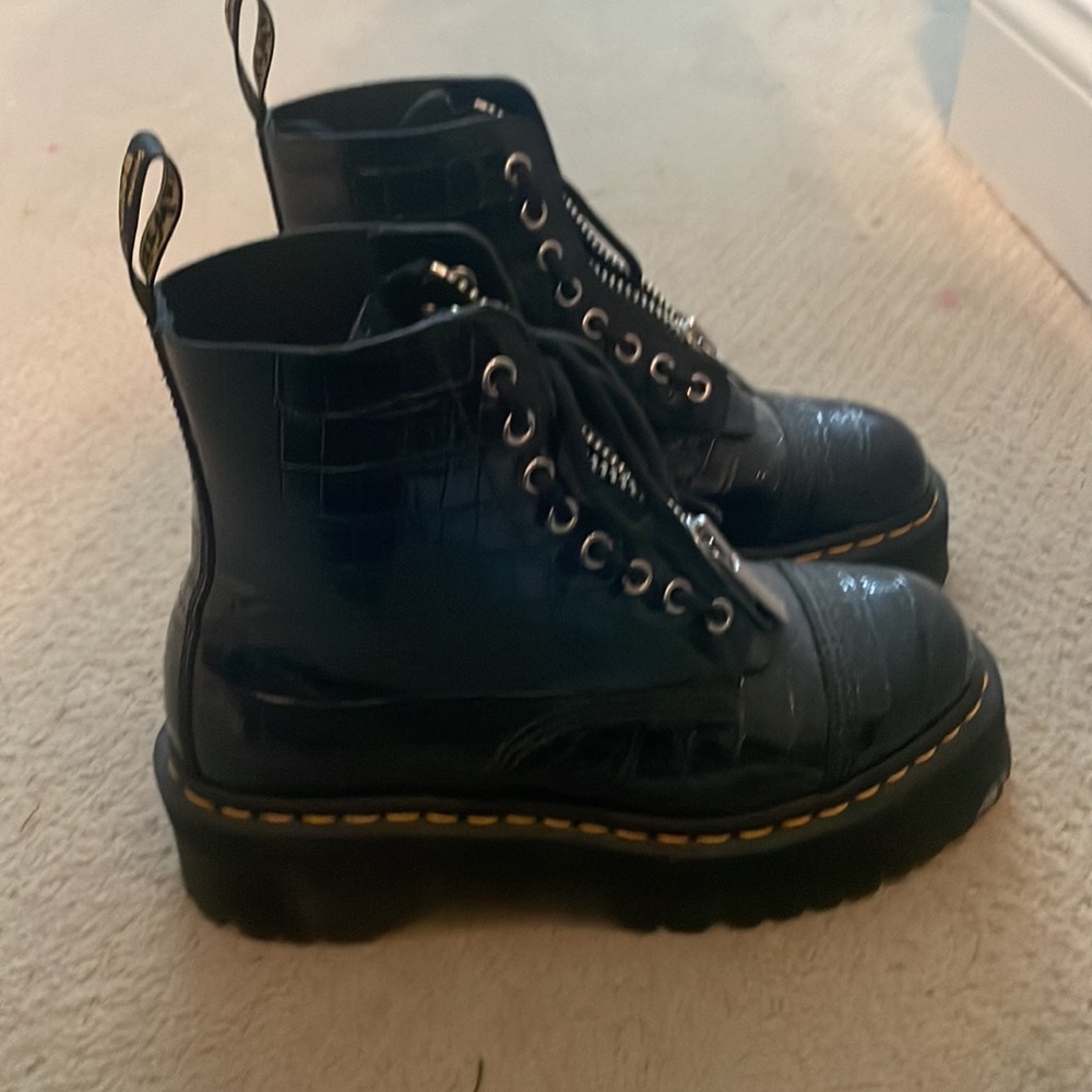 Doc Martin croc embossed boots